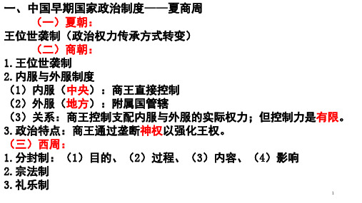 人教版高中历史必修一第一单元总复习 (课堂PPT)