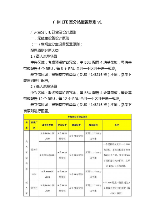 广州LTE室分站配置原则v1