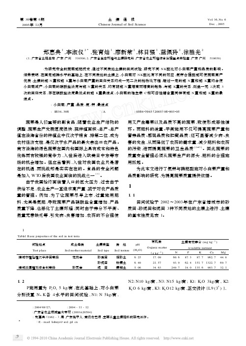 小白菜氮钾适用量研究(1)