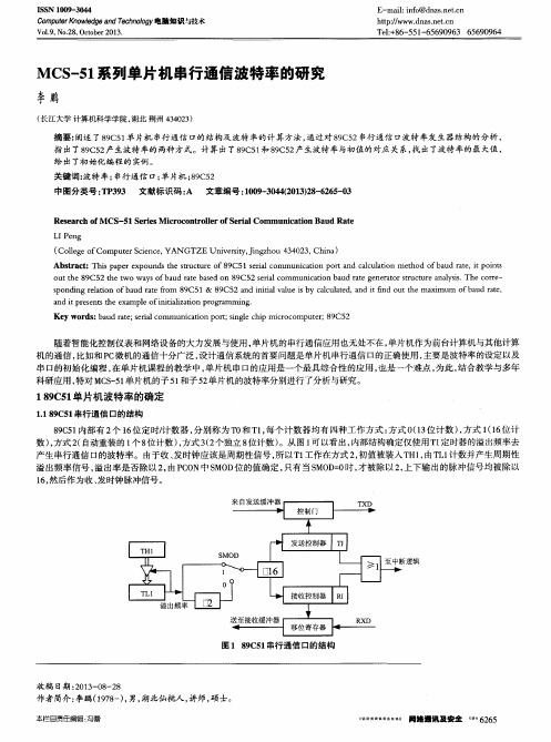 MCS-51系列单片机串行通信波特率的研究