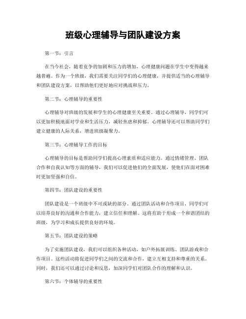 班级心理辅导与团队建设方案