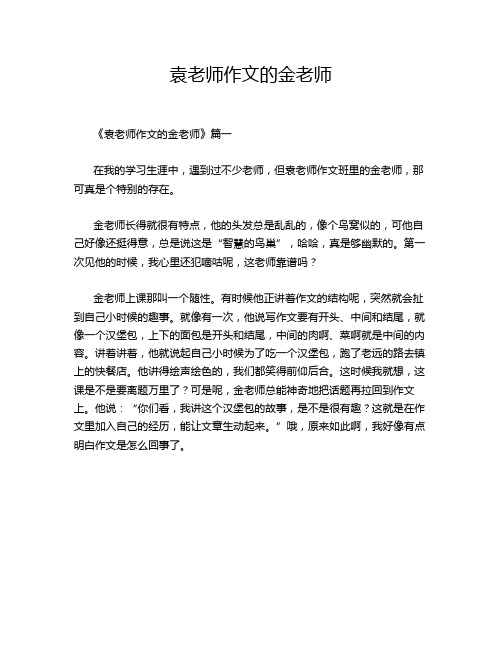 袁老师作文的金老师