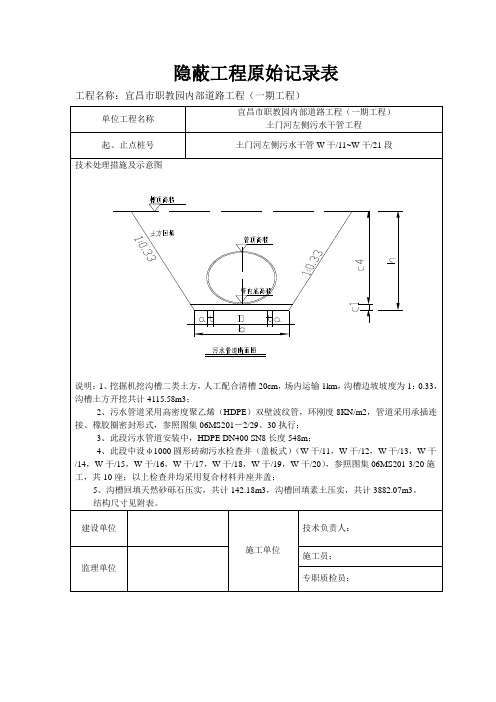 隐蔽工程原始记录表