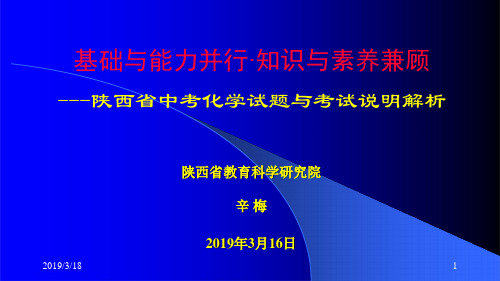 陕西省中考化学试题与考试说明解析