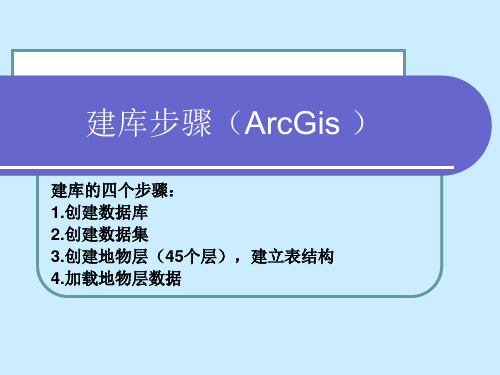 数据建库(ArcGis)