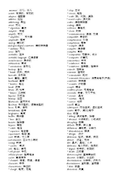 电子信息科学类专业必备英语单词_