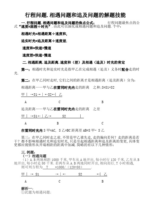 行程问题、相遇问题和追及问题的解题技巧[1]