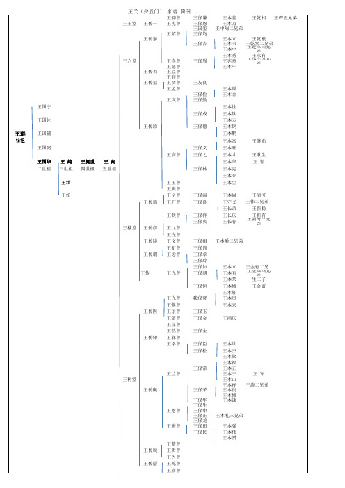 王氏家谱简图(少五门)