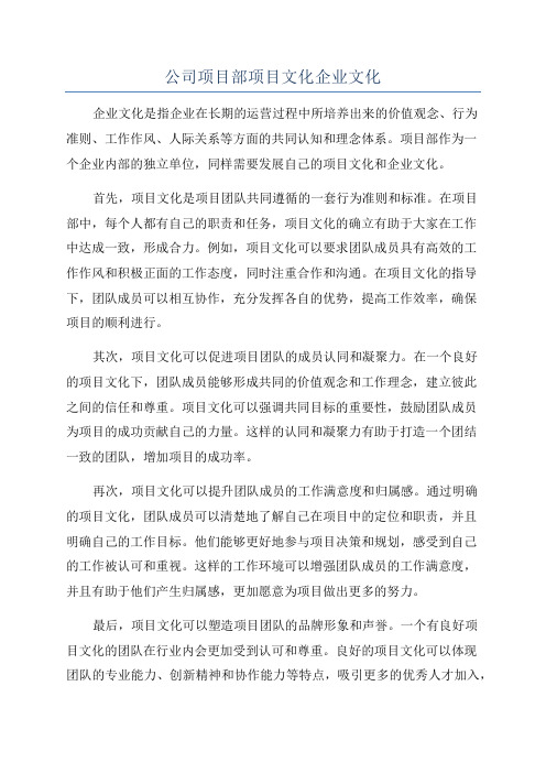 公司项目部项目文化企业文化