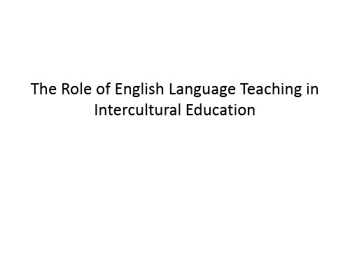 The Role of English Language Teaching in Intercultural Education