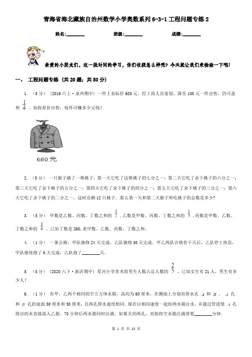 青海省海北藏族自治州数学小学奥数系列6-3-1工程问题专练2