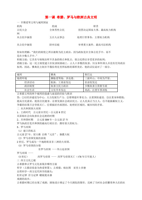 八年级历史与社会上册 第三单元《农耕文明时代 相继兴衰的欧亚国家》复习提纲