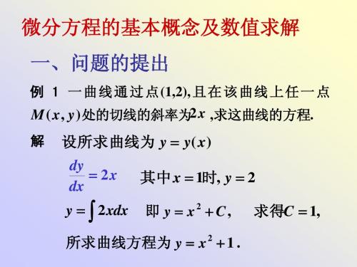 微分方程概念及数值解介绍