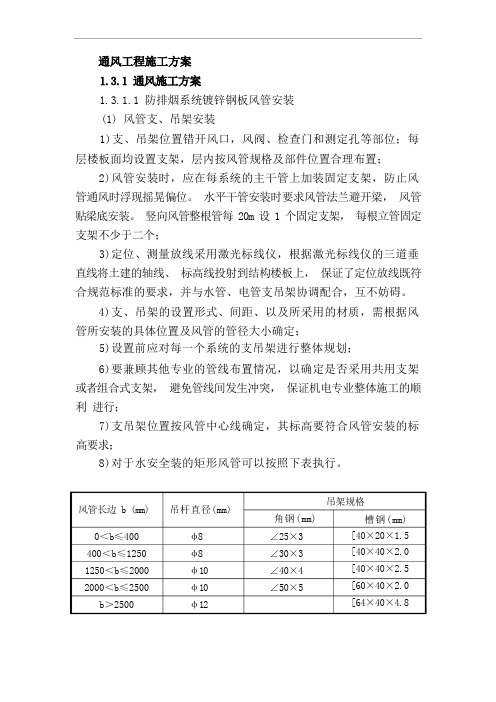 通风工程施工方案