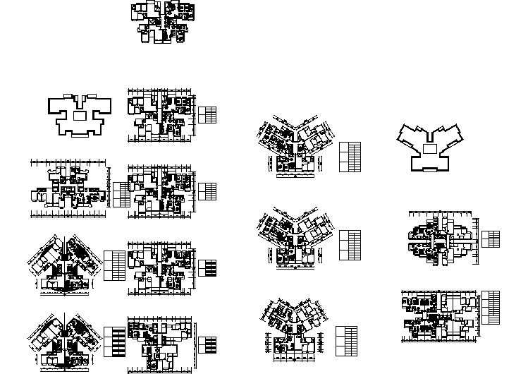 【设计图纸】高层住宅户型图(精选CAD图例)