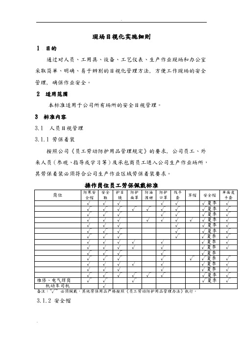 现场安全目视化管理标准()