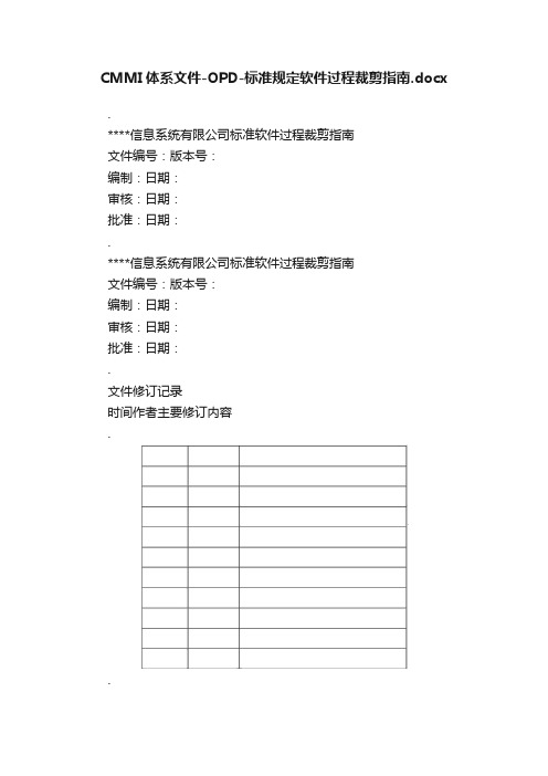 CMMI体系文件-OPD-标准规定软件过程裁剪指南.docx