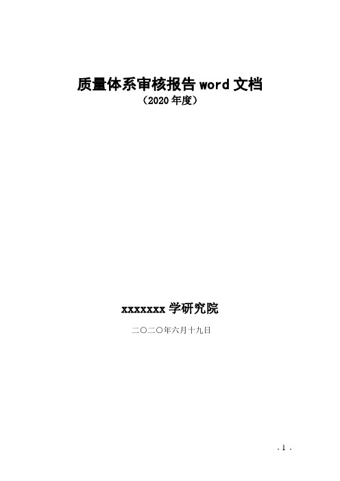 质量体系审核报告word文档