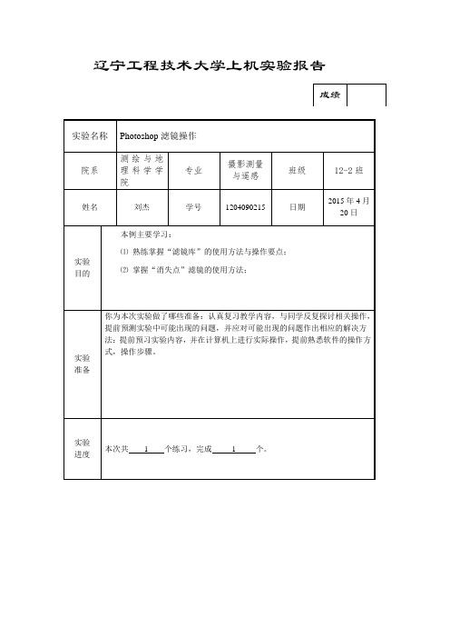 Photoshop滤镜操作实验报告