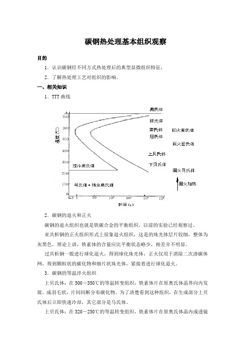 碳钢热处理基本组织观察