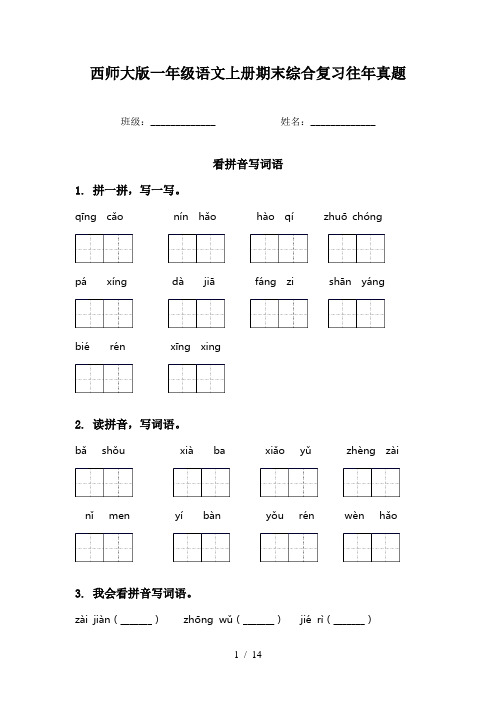 西师大版一年级语文上册期末综合复习往年真题