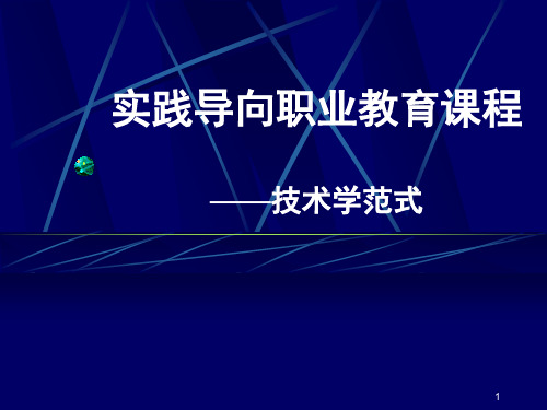 实践导向的职业教育课程与教学模式ppt课件