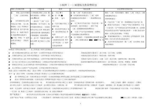 注册会计师税法各小税种总结