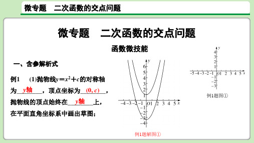 2021年中考数学总复习第三章 函数 微专题  二次函数的交点问题