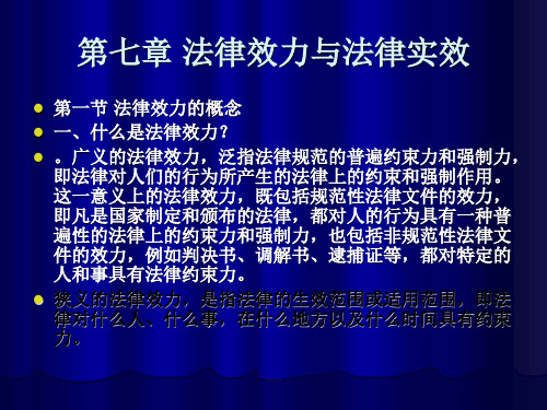 第七章：法律效力与法律实效