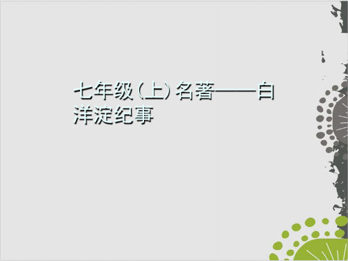 部编版七年级语文上名著导读习题课件：白洋淀纪事(22页PPT)