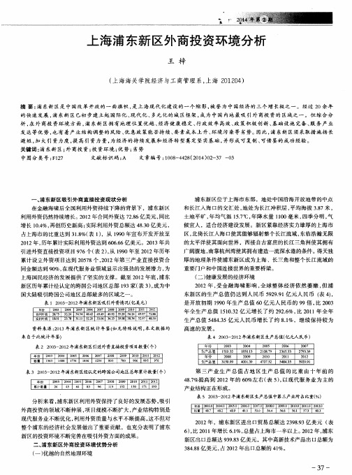 上海浦东新区外商投资环境分析