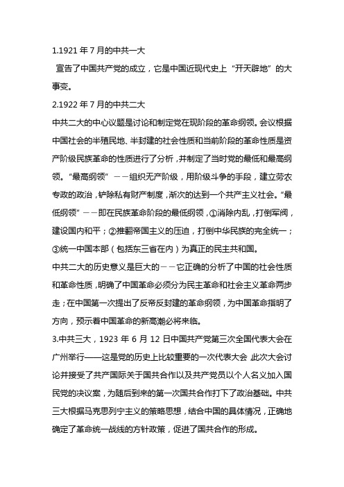 近代历史上重要的会议