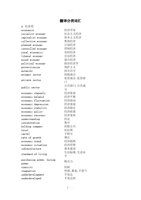 MTI 翻译分类词汇