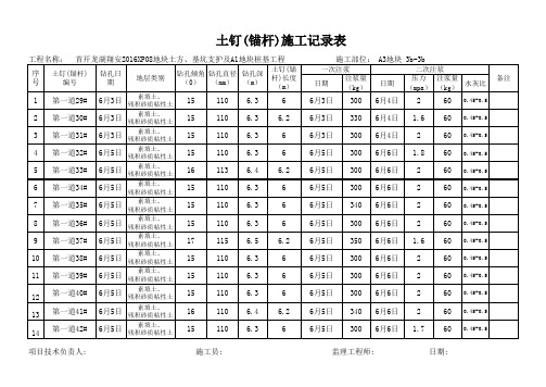 土钉施工记录1-1