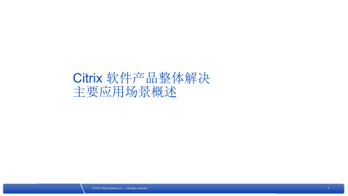 citrix整体解决方案概述PPT课件