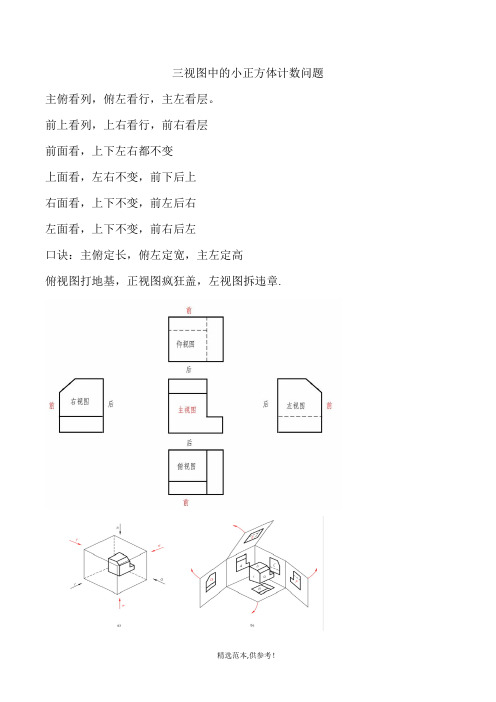 三视图中的小正方体计数问题  口诀