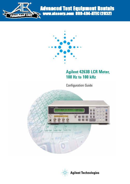 Agilent 4263B LCR 电容器、电导性和电感器测量仪器配置指南说明书