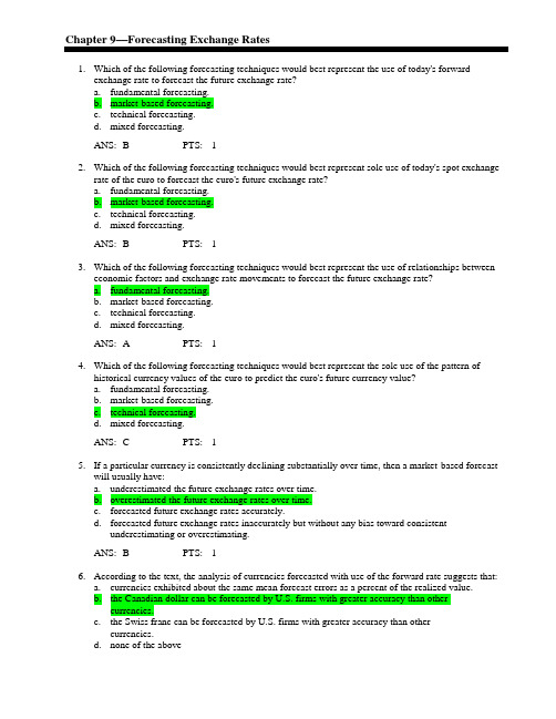 国际金融 International Finance Test Bank_09