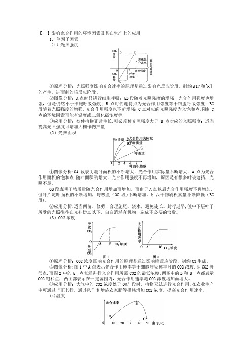 影响光合作用的因素及曲线分析