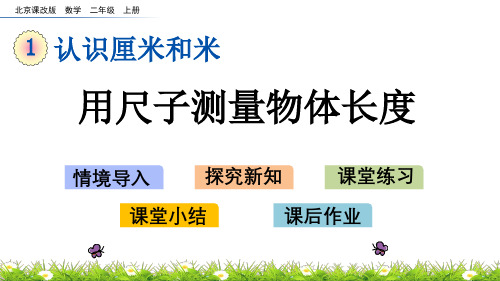 二年级上册数学课件-1.2 用尺子测量物体长度北京课改版共13张PPT