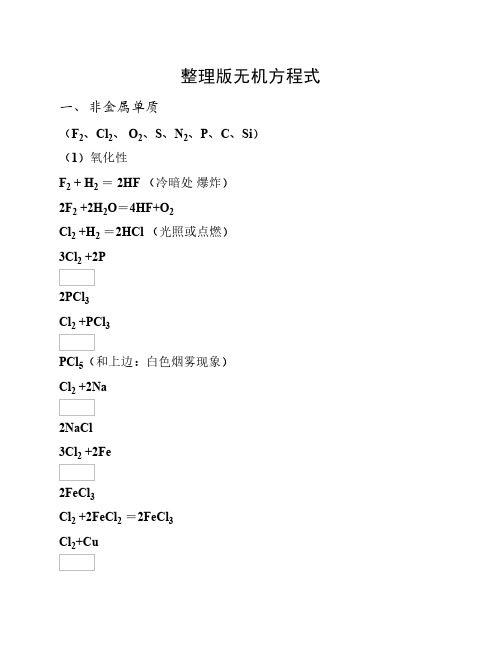 整理版无机方程式