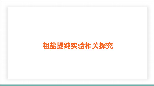 中考化学第一轮系统复习粗盐提纯实验相关探究精品课件