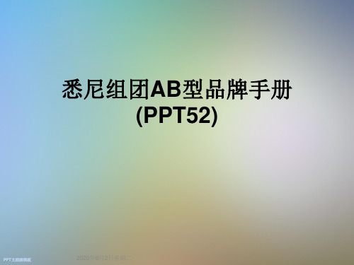 悉尼组团AB型品牌手册(PPT52)