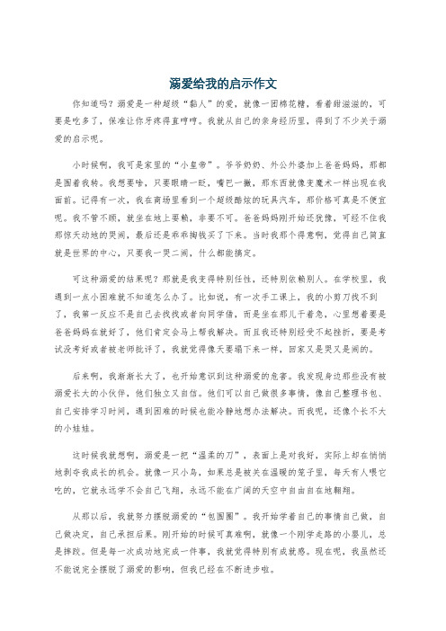 溺爱给我的启示作文