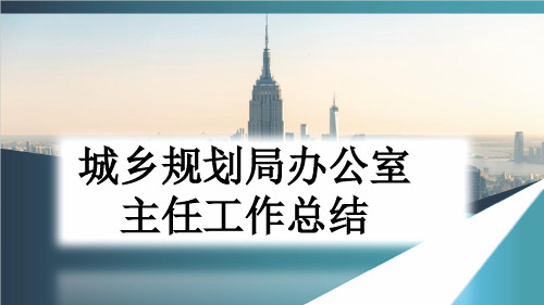 城乡规划局办公室主任工作总结