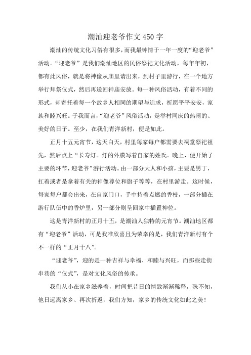 潮汕迎老爷作文450字