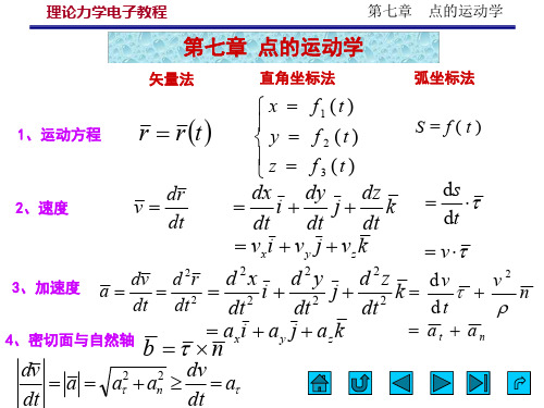 大学本科理论力学课程第7章 点的运动学 (1)