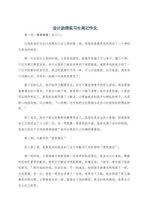 会计助理实习生周记作文