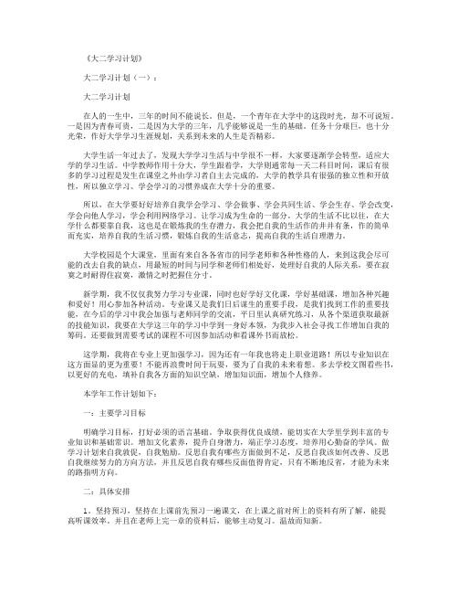 大二学习计划10篇