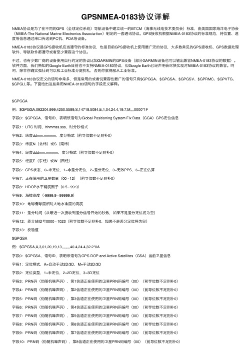 GPSNMEA-0183协议详解